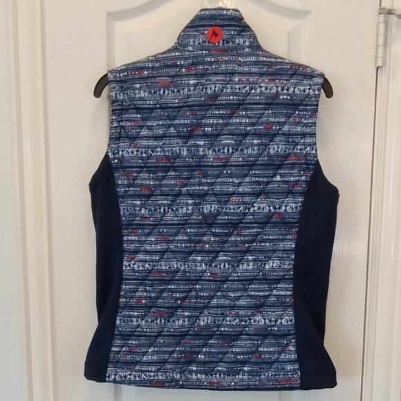 Marmot Kitzbuhel Quilted Puffer Full Zip Vest Navy/Multi Size M - Picture 2 of 11